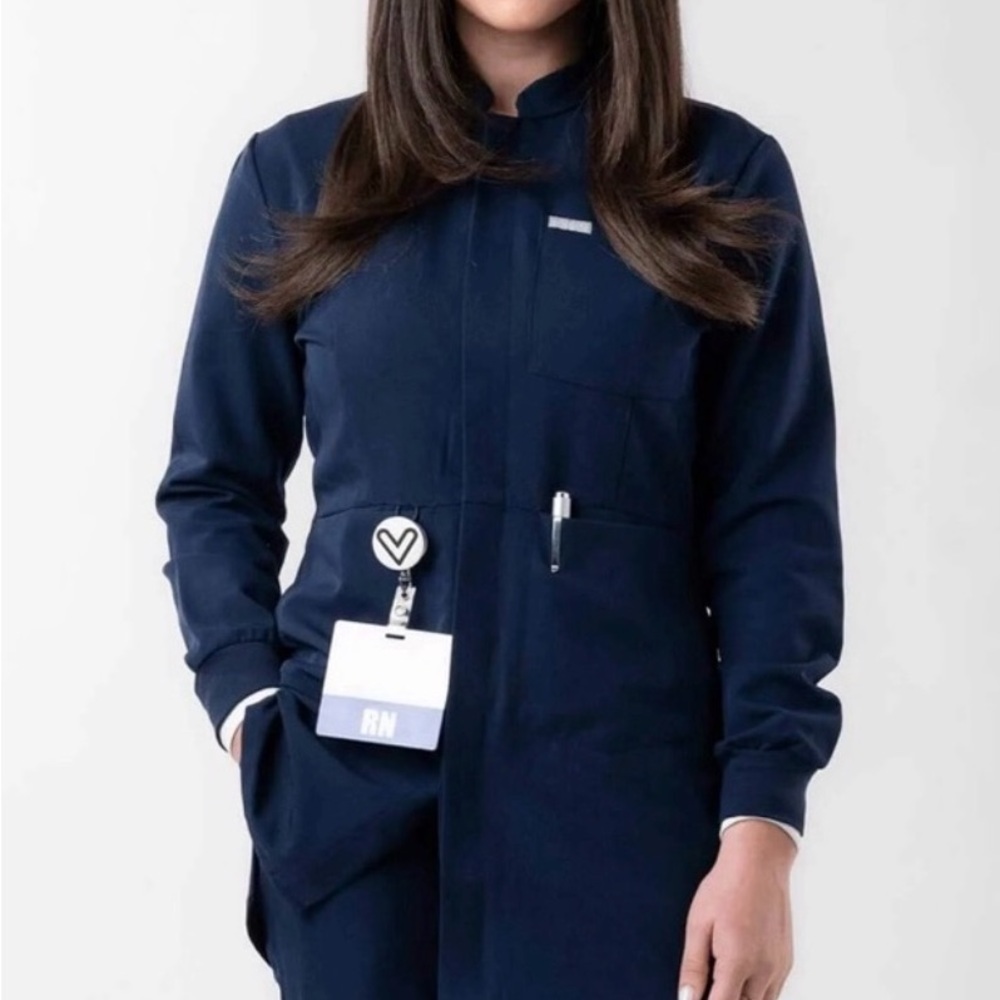 Long sleeve scrub top - Navy (XL)